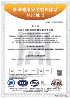 職業健康安全管理體系認證證書